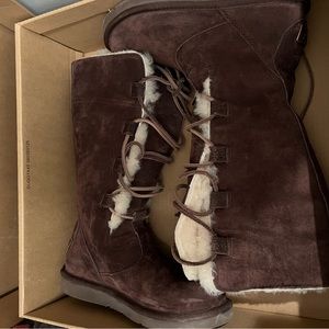 Brown lace up Uggs